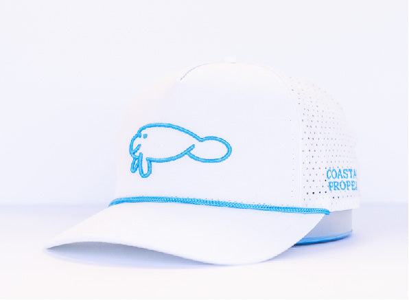 White Mid-Crown 5 Panel Tritech Rope Hat