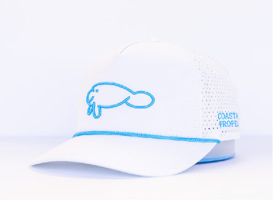 White Mid-Crown 5 Panel Tritech Rope Hat
